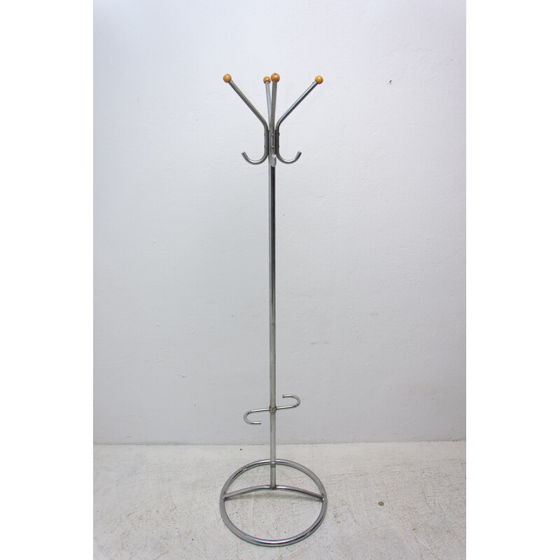 Vintage Bauhaus chrome coat rack, 1930s