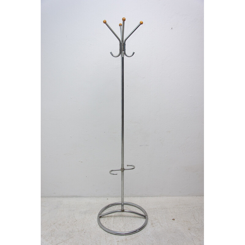 Vintage Bauhaus chrome coat rack, 1930s