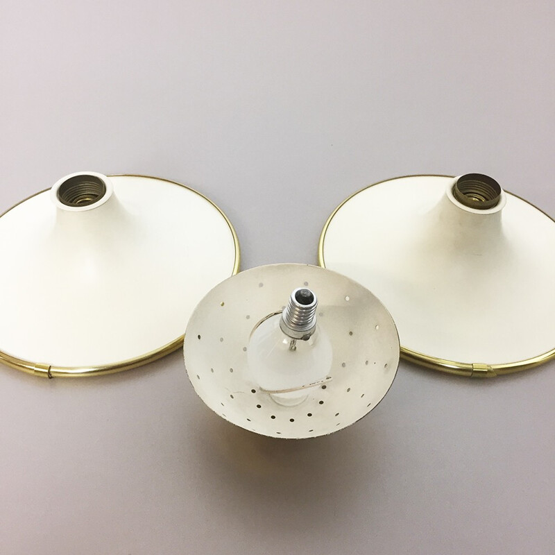 Pair of modernist italian brass wall sconces - 1960s