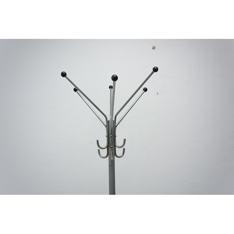 Vintage Bauhaus chrome plated coat rack, Czechoslovakia 1930s