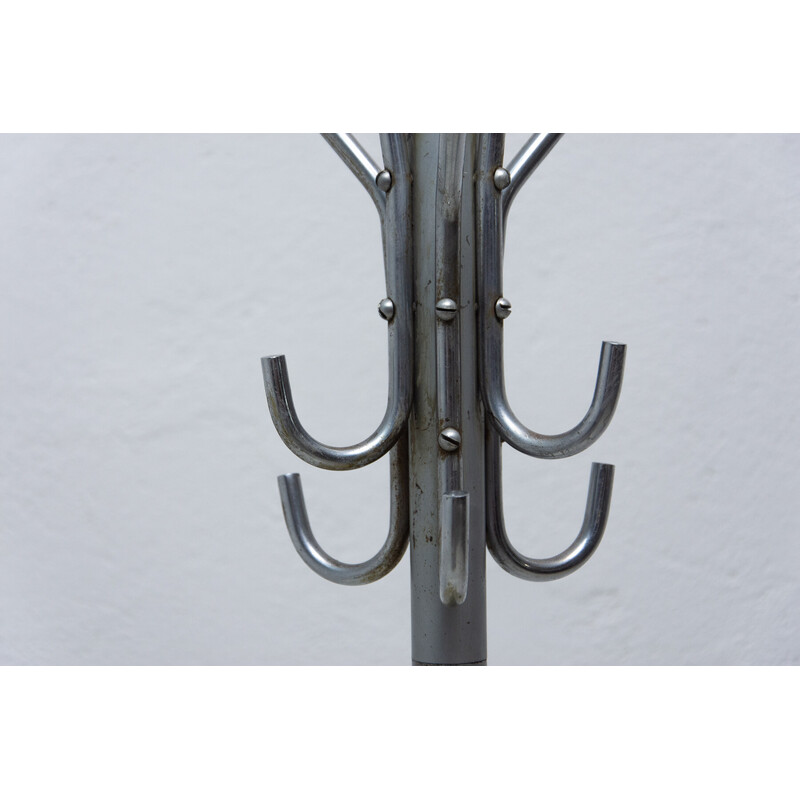 Vintage Bauhaus chrome plated coat rack, Czechoslovakia 1930s