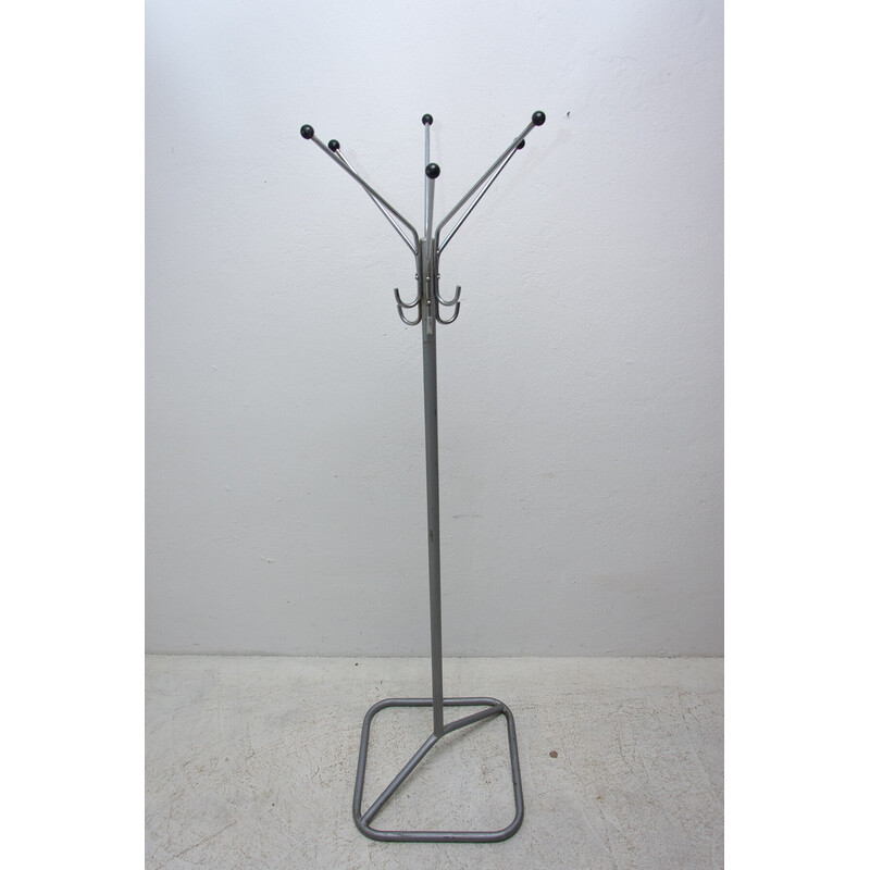 Vintage Bauhaus chrome plated coat rack, Czechoslovakia 1930s