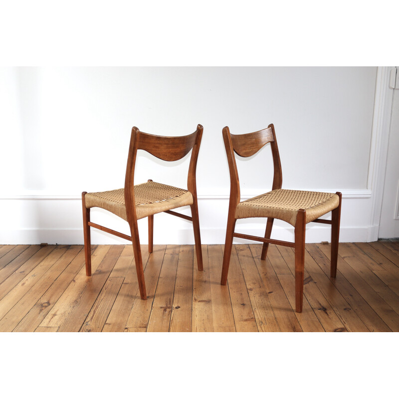 Set van 4 Scandinavische vintage stoelen van Arne Wahl Iversen voor Glyngore Stolefabrik.