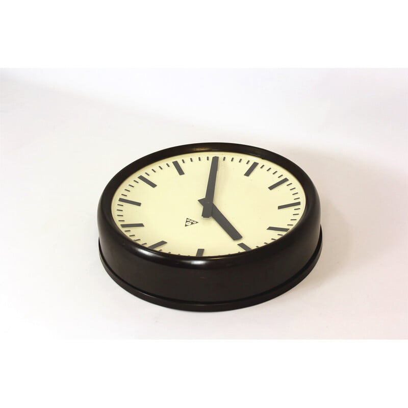 Vintage Bakelite Railway clock by Pragotron, 1950s