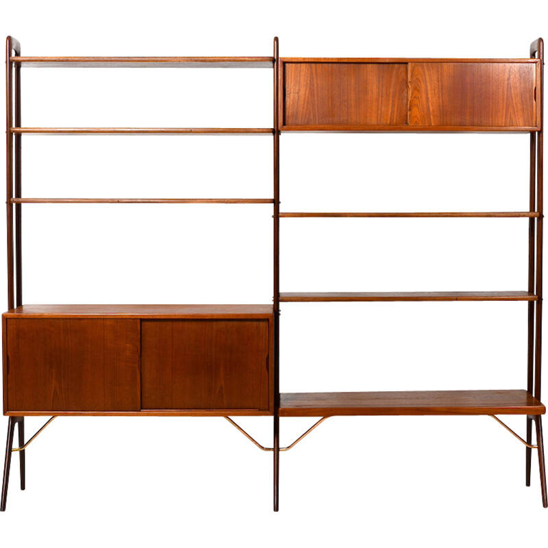 Vintage freestanding bookcase in teak by Kurt Østervig, Denmark 1960s