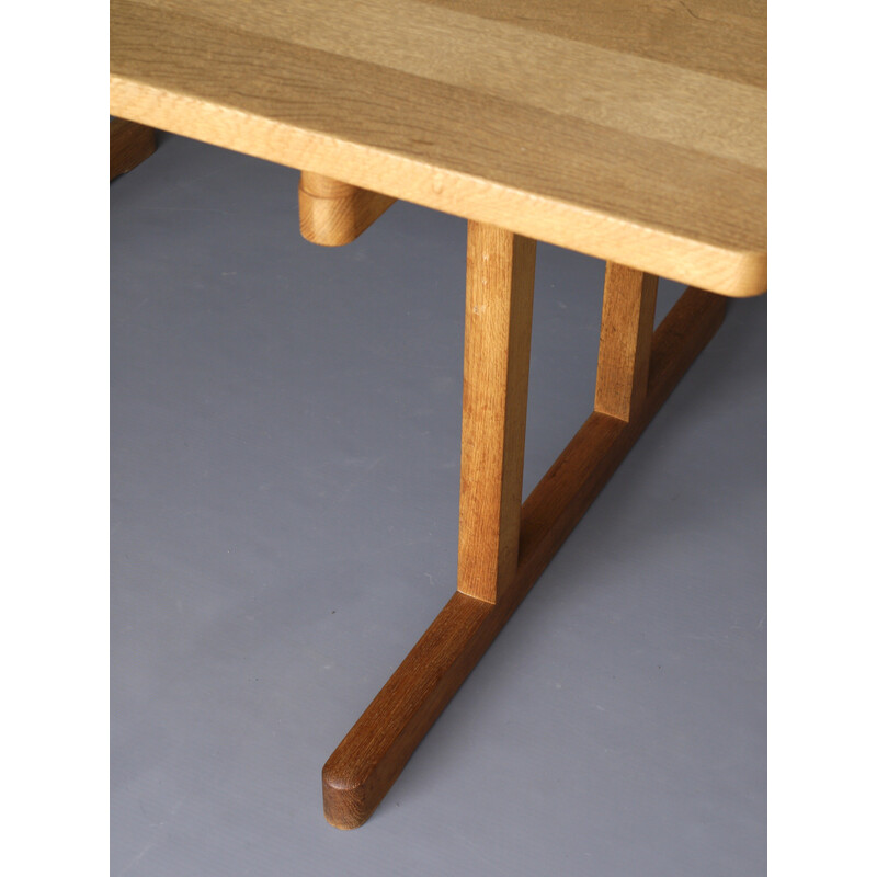 Mesa de comedor vintage de madera de roble de Børge Mogensen para Fredericia, Dinamarca años 60