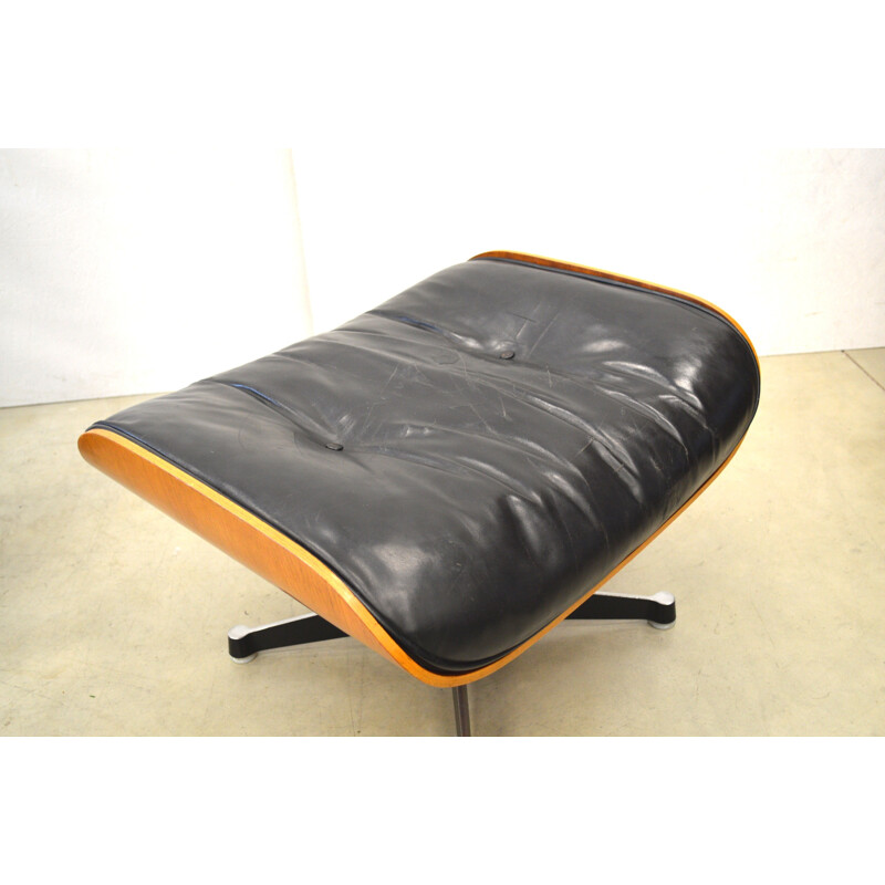 "Lounge chair" rosewood and black leather, Charles & Ray EAMES - 1950s