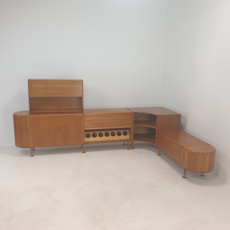 Credenza vintage in noce a 3 moduli di A.A. Patijn per Zijlstra, 1950