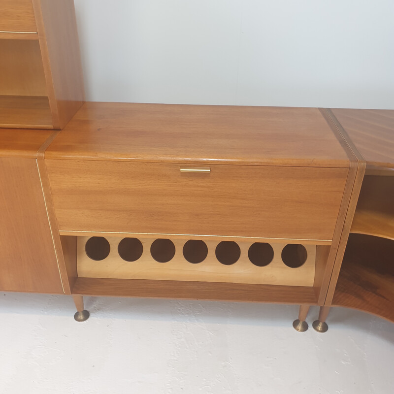 Vintage walnut sideboard with 3 modules by A.A. Patijn for Zijlstra, 1950s