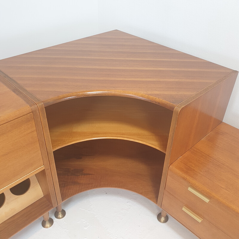 Vintage walnut sideboard with 3 modules by A.A. Patijn for Zijlstra, 1950s