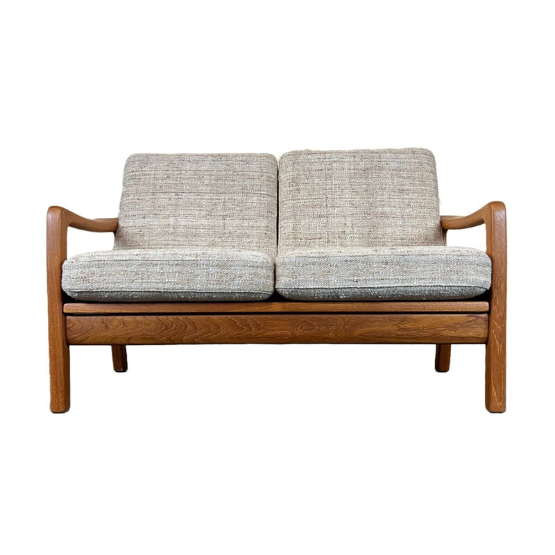 Vintage teak sofa 2 seater by J. Kristensen, Denmark 1960-1970s