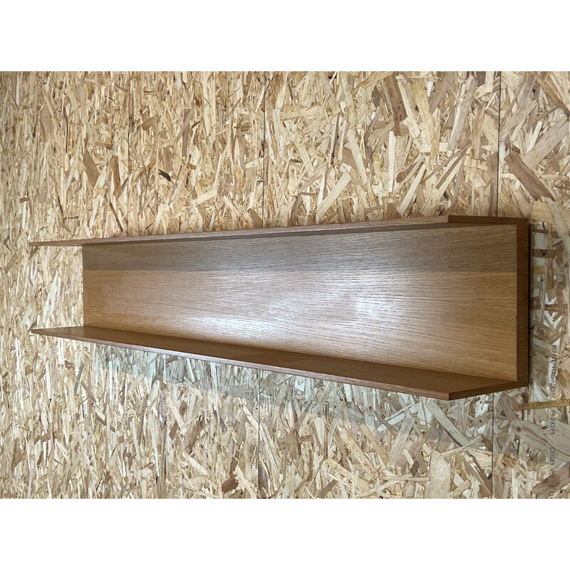 Vintage wall shelf in oakwood by Walter Wirz for Wilhelm Renz, 1960-1970s