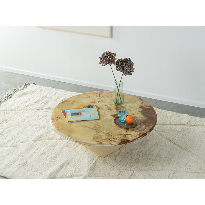 Vintage wood and onyx coffee table, Germany 1960