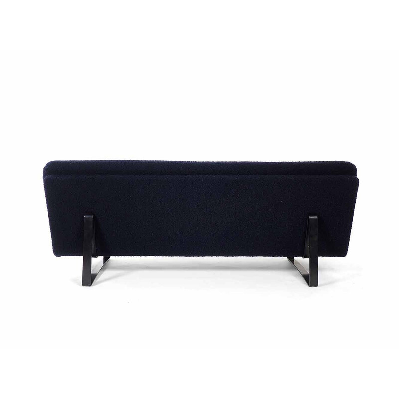 Vintage 3 seater dark blue sofa by Kho Liang Ie for Artifort, 1968