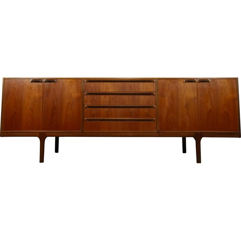 Teak sideboard with multiple storages and slender feet - 1960s