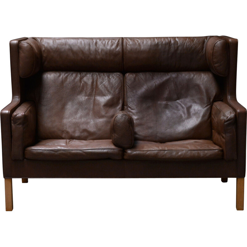 Vintage leather sofa by Borge Mogensen