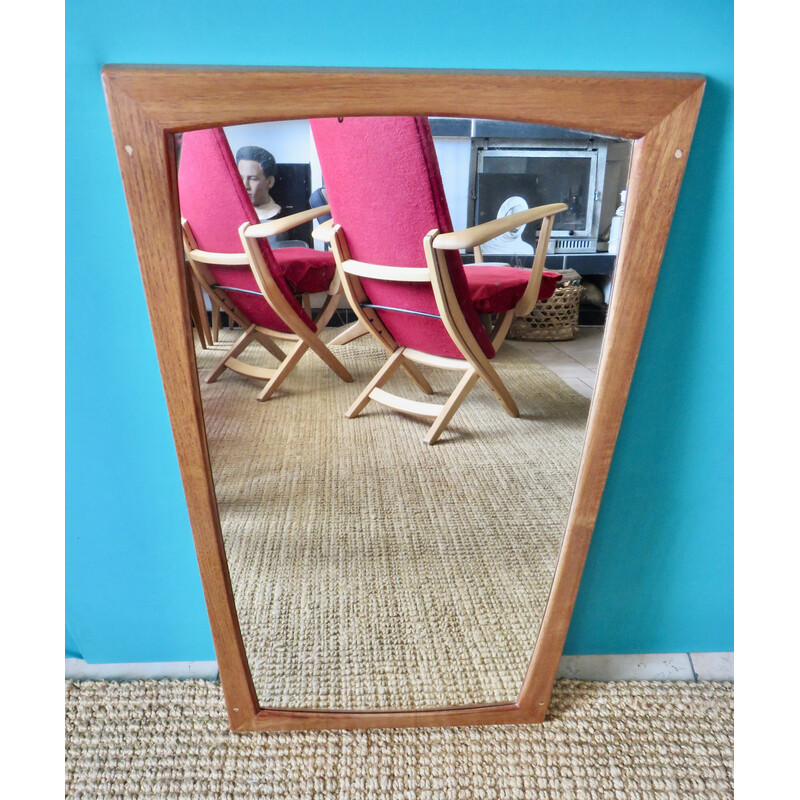 Vintage teak mirror by Aksel Kjersgaard, Denmark 1965