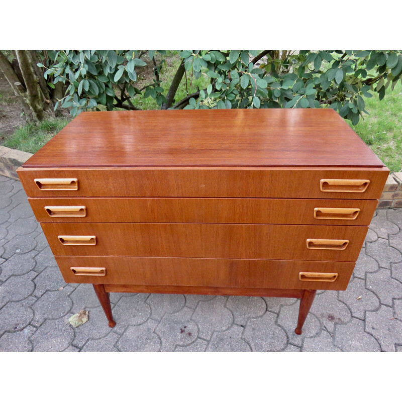 Vintage teak chest of drawers by Peter Moos, Denmark 1955