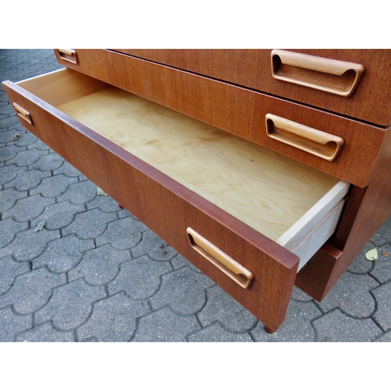 Vintage teak chest of drawers by Peter Moos, Denmark 1955