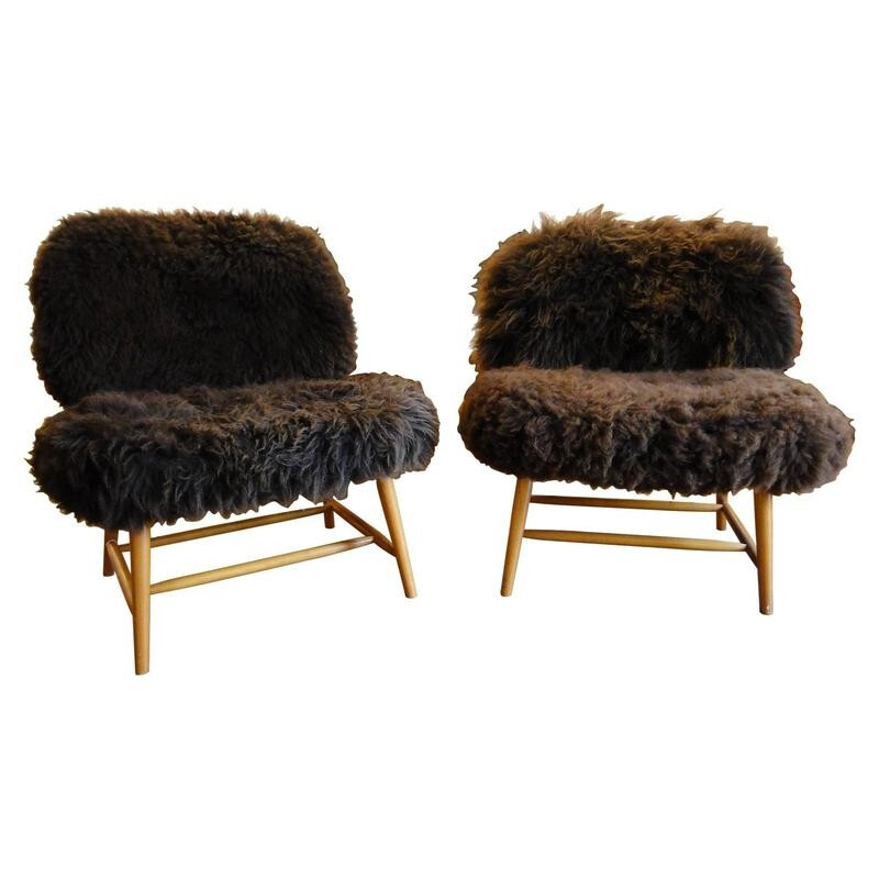 Pair of Ljungs Industrier AB "Te-Ve" lounge chairs, Alf SVENSSON - 1950s