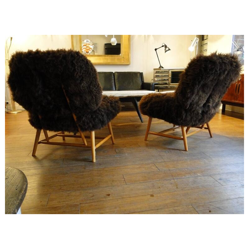 Pair of Ljungs Industrier AB "Te-Ve" lounge chairs, Alf SVENSSON - 1950s