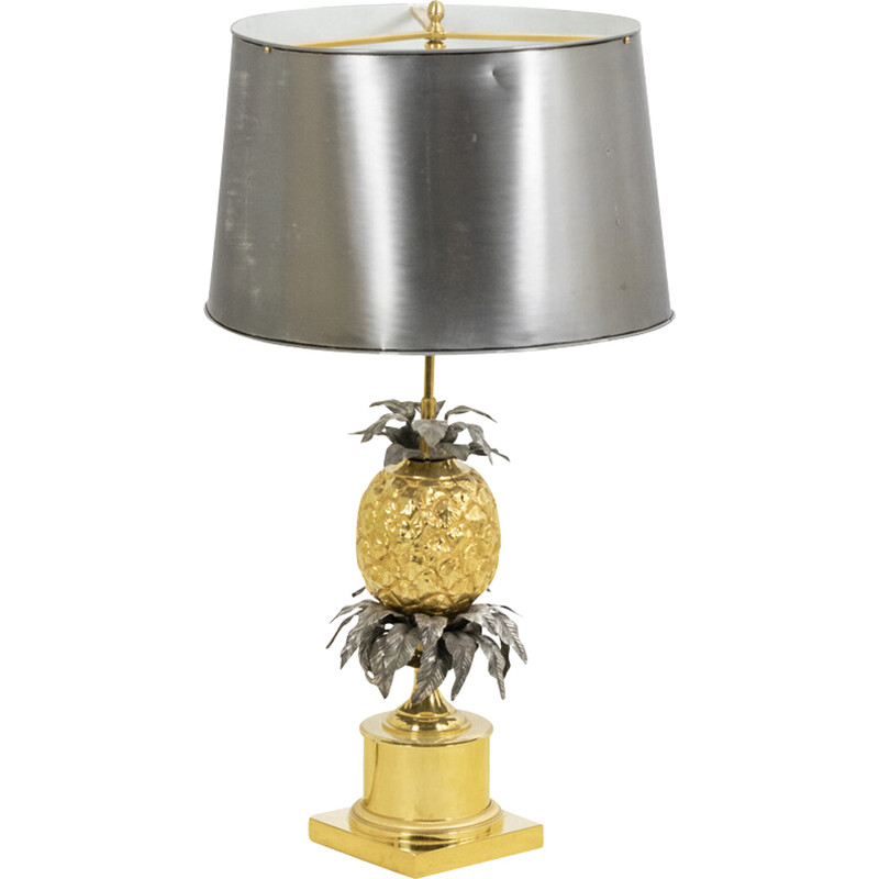 Regnjakke Såvel Ledningsevne Vintage bronze "Pineapple" lamp by Maison Charles, 1960