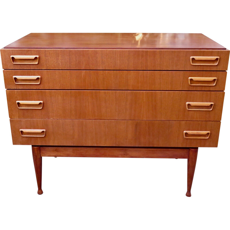 Vintage teak chest of drawers by Peter Moos, Denmark 1955