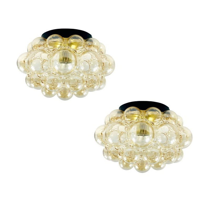 Pair of mid century ceiling lamps by Helena Tynell for Limburg, Germany 1970s