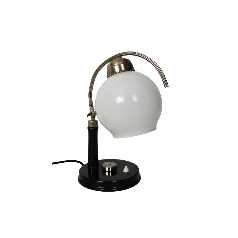 Vintage Bauhaus lamp in messing, metaal en glas, 1940