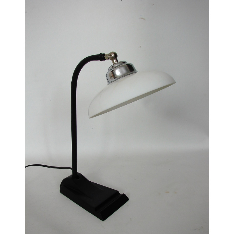 Vintage Bauhaus metal and glass lamp, 1930s