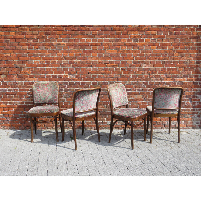 Lot de 4 chaises vintage modèle Prague n° 811 par Josef Hoffmann pour Thonet