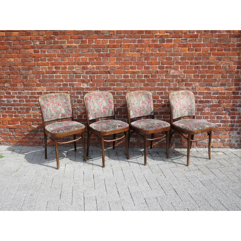 Set di 4 sedie vintage modello Praga n° 811 di Josef Hoffmann per Thonet