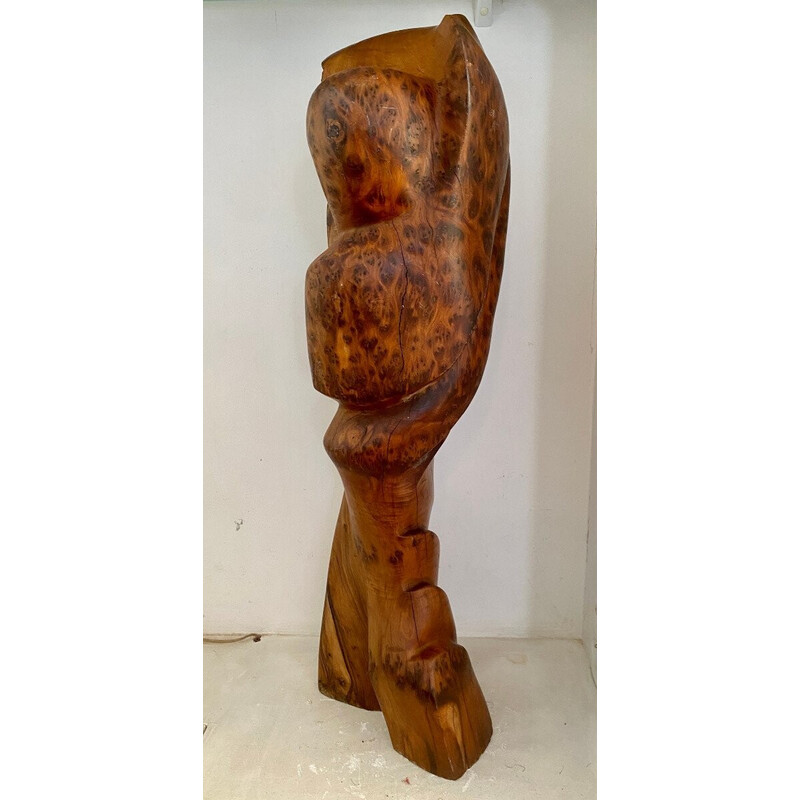 Escultura vintage de madera de olivo, 1970