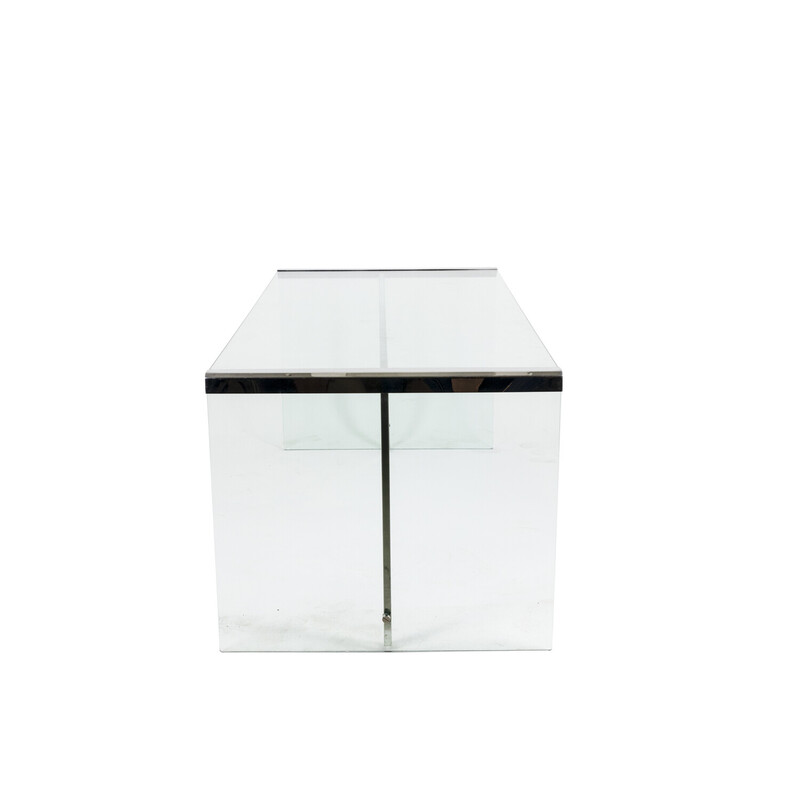 Vintage glass desk by Gallotti and Radice, 1970