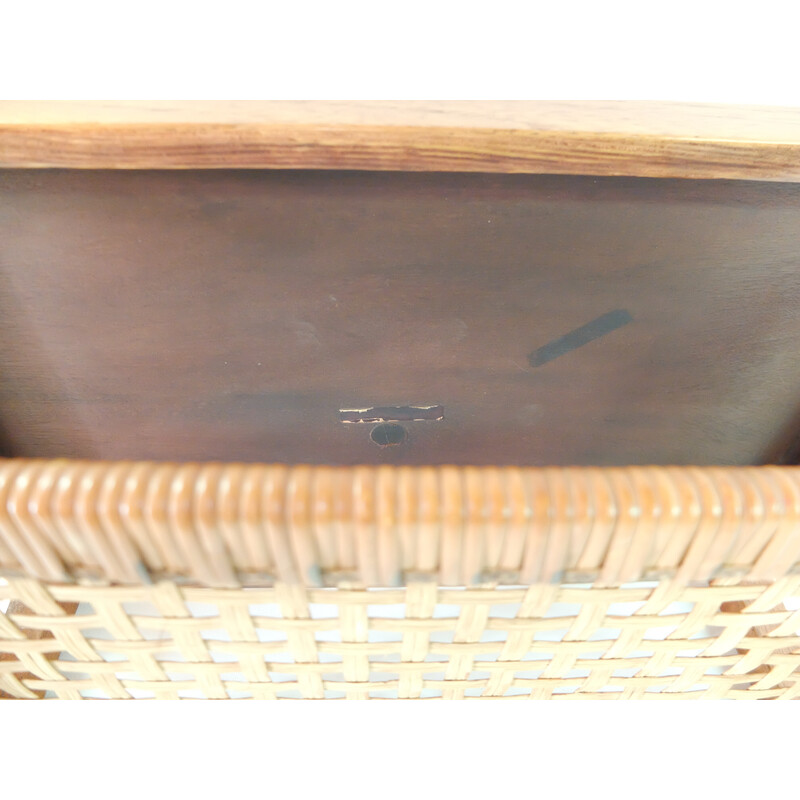 Mesa auxiliar de teca vintage de Severin Hansen para Haslev Mobelsnedkeri, Dinamarca 1960