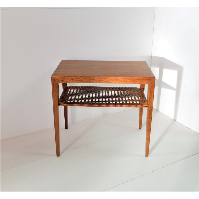 Vintage teak side table by Severin Hansen for Haslev Mobelsnedkeri, Denmark 1960
