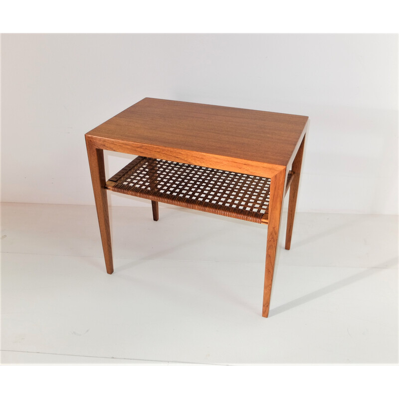 Tavolino vintage in teak di Severin Hansen per Haslev Mobelsnedkeri, Danimarca 1960