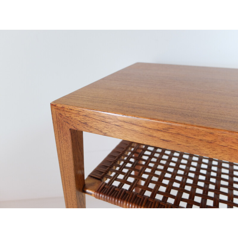 Vintage teak side table by Severin Hansen for Haslev Mobelsnedkeri, Denmark 1960