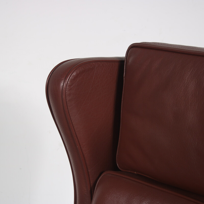 Vintage Sessel aus braunem Leder von Borge Mogensen für Stouby, Dänemark 1960