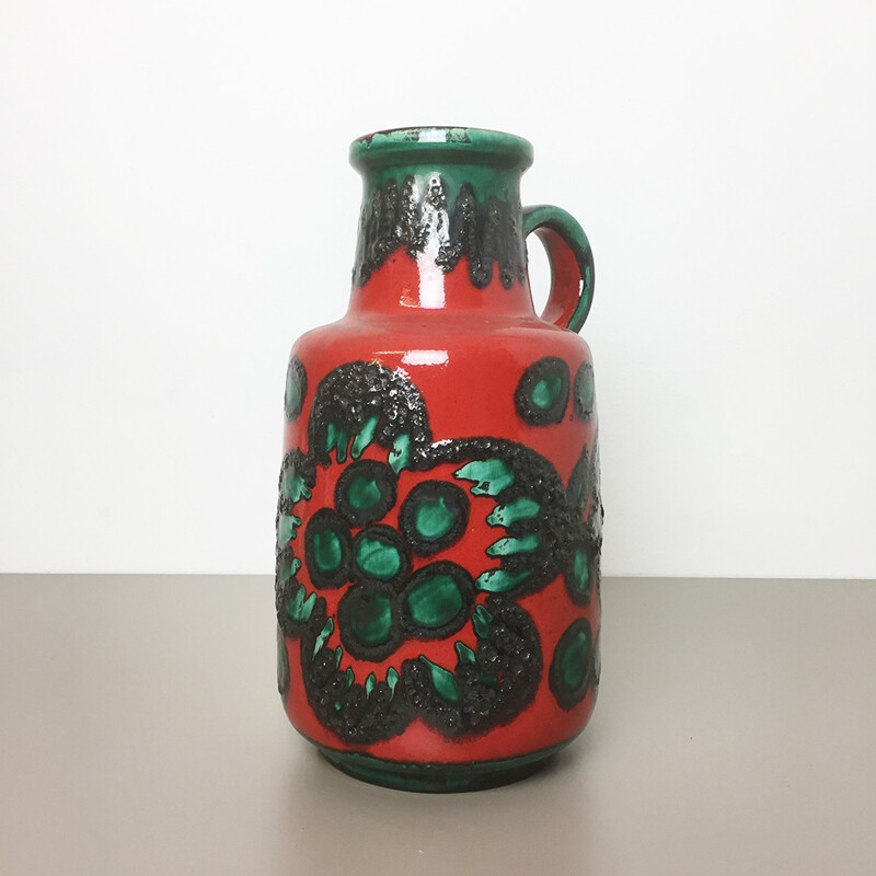 Vintage vase in fat lava optic - 1970s