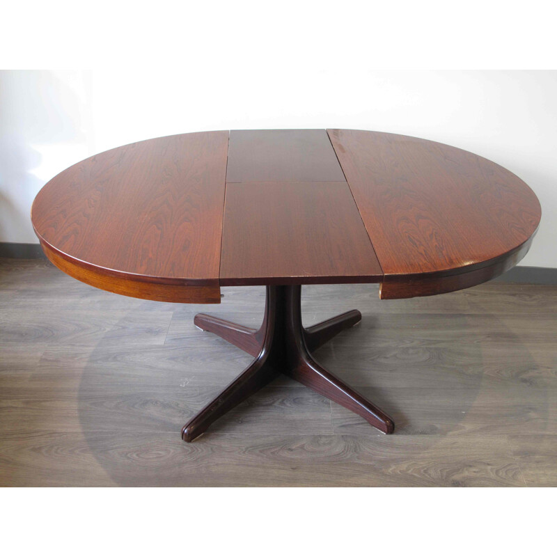 Round extendable dining table with central Foot - 1970s