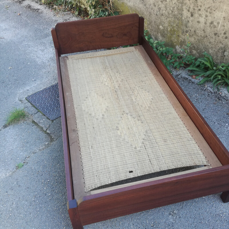 Letto da giorno modernista d'epoca in palissandro e mogano, 1940