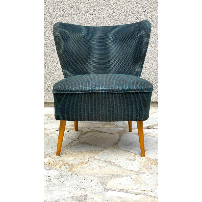 succes Tactiel gevoel Over het algemeen Vintage middernachtblauwe cocktail stoel, 1960