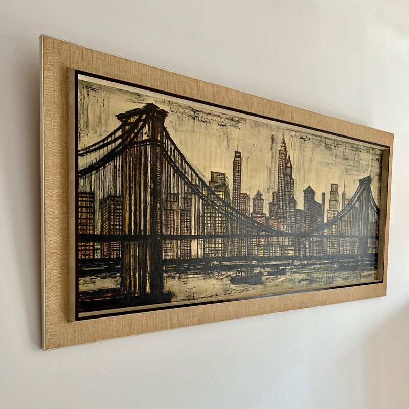 Impressão emoldurada da Ponte de Brooklyn por Bernard Buffet, 1958