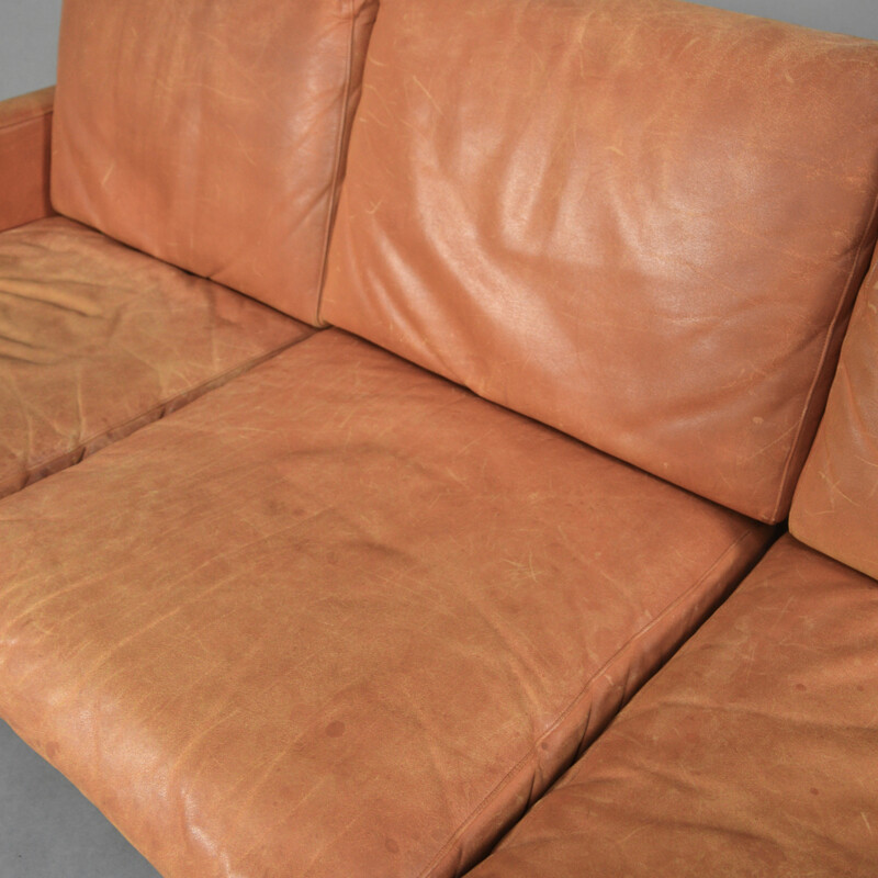 Spectrum 3-seater sofa in brown leather and chromed metal, Martin VISSER - 1960s