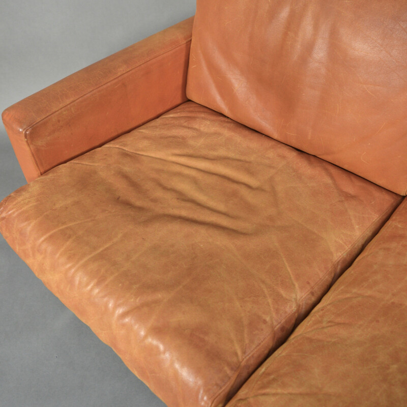 Spectrum 3-seater sofa in brown leather and chromed metal, Martin VISSER - 1960s