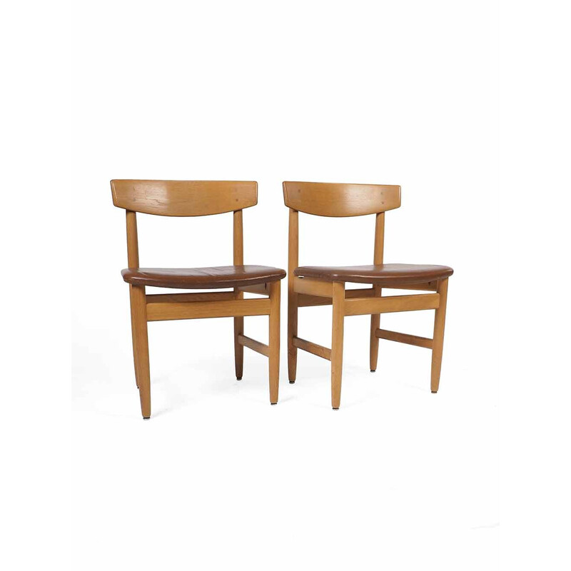 Pair of vintage chairs by Borge Mogensen for Karl Andersson and Soner, 1955