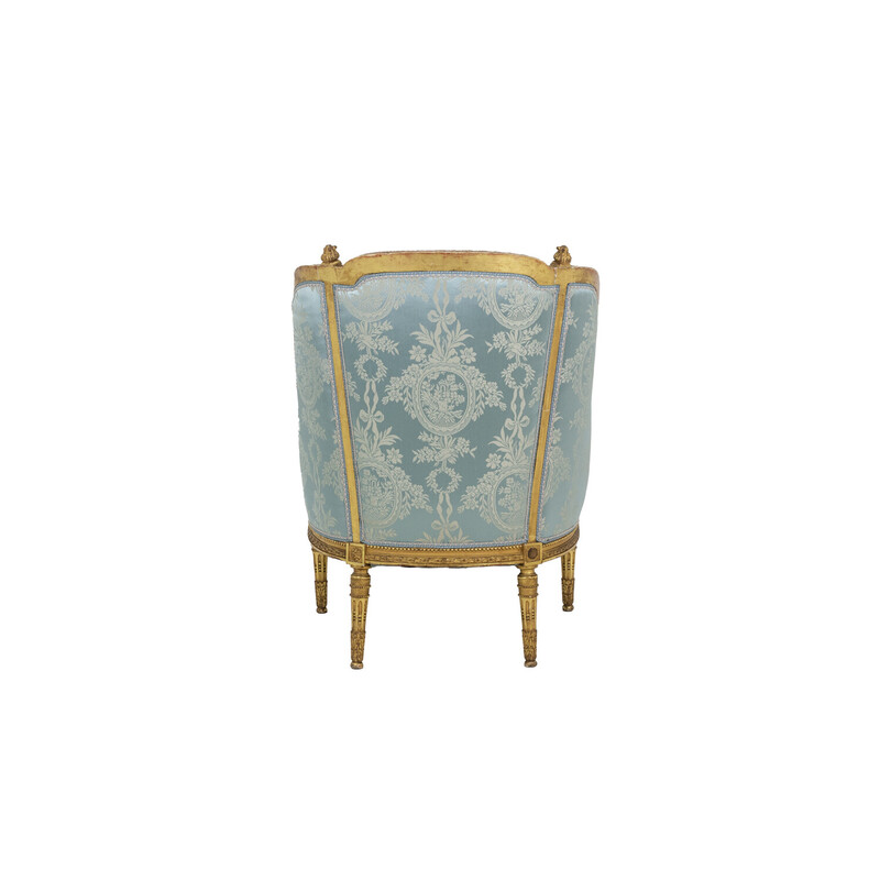 Pair of vintage giltwood bergères, 1880