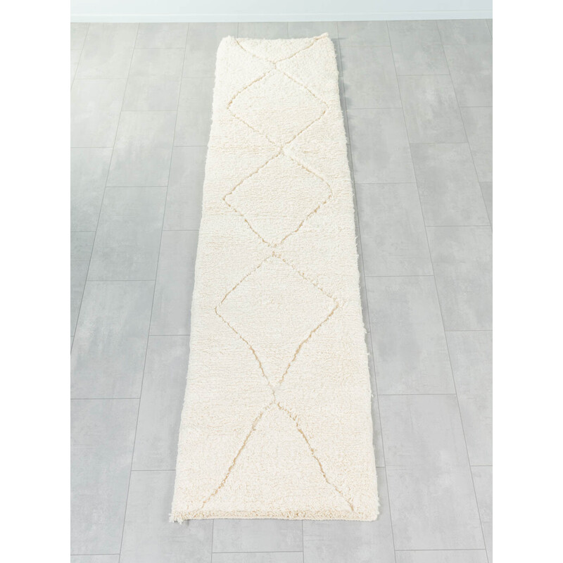 Tomaat Wardianzaak teleurstellen Vintage witte loper wollen berber tapijt