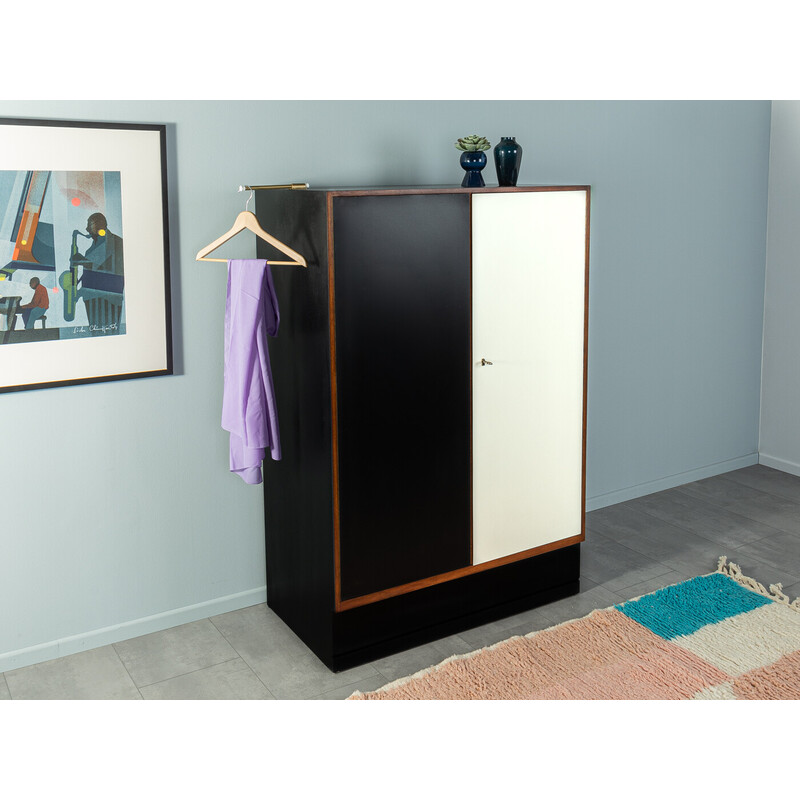 Vintage cabinet with doors in black and white, Germany 1950s